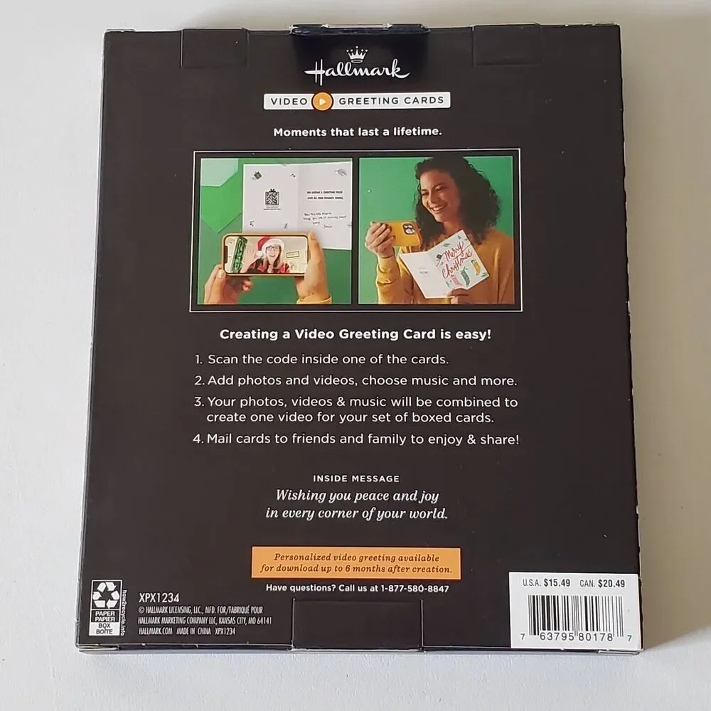 Hallmark Video Greeting Card Christmas Peace on Earth Goodwill All Box 10 New